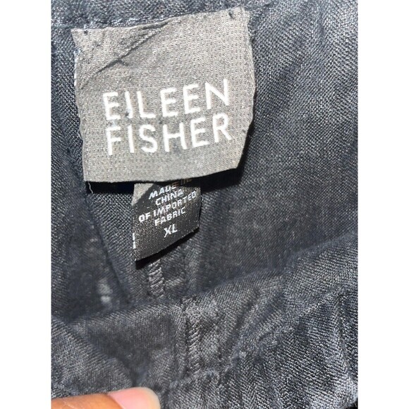 Eileen Fisher Capri Women's Size XL Black Slim-Fit Trousers Elastic Waist - Picture 3 of 4